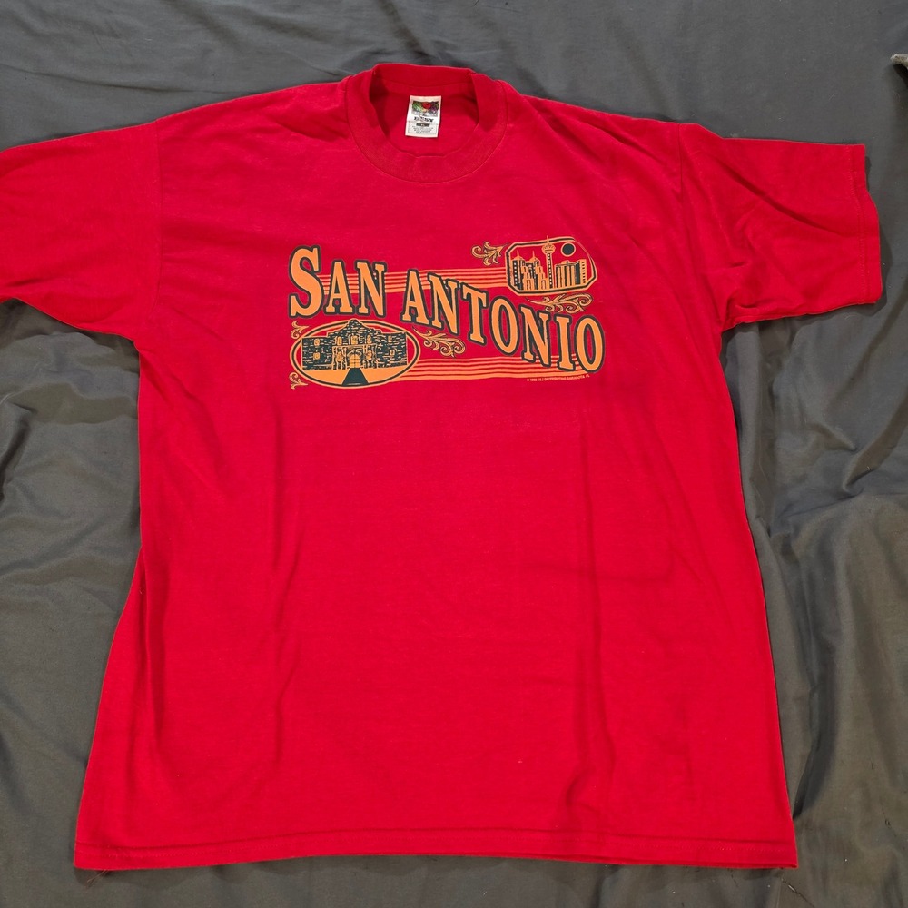Vintage 1988 San Antonio Texas T Shirt Fruit of the Loom BEST Red XL Alamo 80s